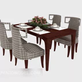 Simple American Table 3d model