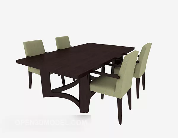 Simple American Table Chair Set 3d model Simple American Table Chair Set 3d model