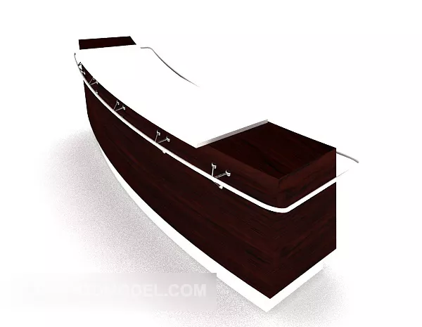 Office Reception Desk Curved Shape 3d model