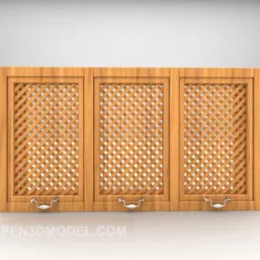 Simple Cabinet Wooden Style 3d model