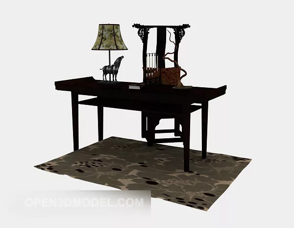Simple Chinese Traditional Desk Furniture 3d model Simple Chinese Traditional Desk Furniture 3d model