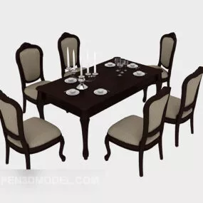 Simple European Table 3d model