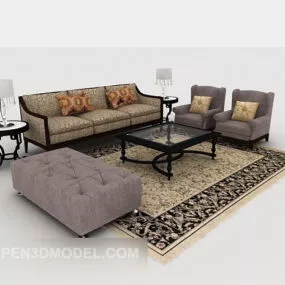 Simple European Sofa Sets 3d model