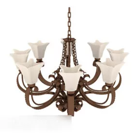 Simple European Craft Chandelier 3d model