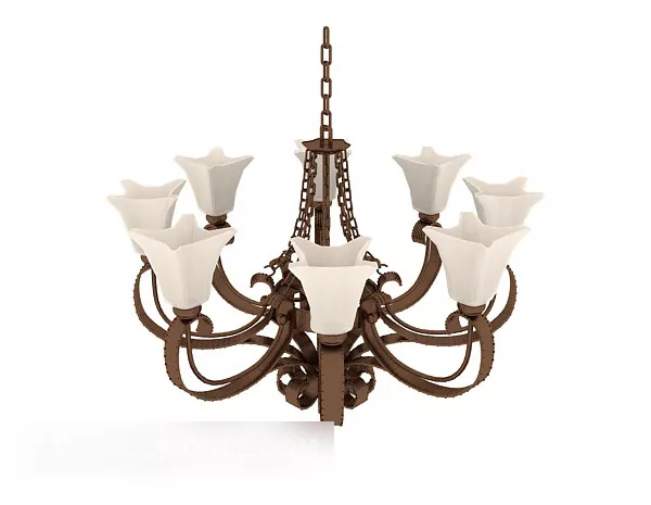 Simple European Craft Chandelier 3d model Simple European Craft Chandelier 3d model