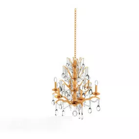 Simple European Crystal Chandelier 3d model