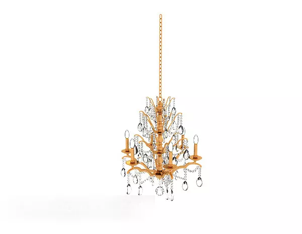 Simple European Crystal Chandelier 3d model Simple European Crystal Chandelier 3d model