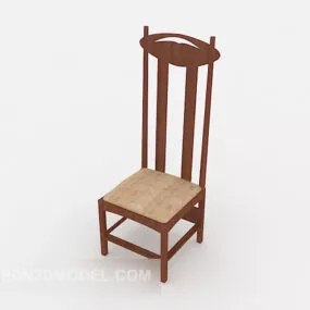Simple European High-back Chair 3d model
