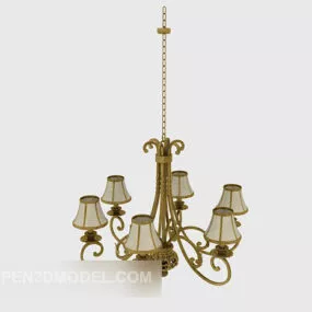 Simple European Home Chandelier 3d model