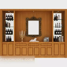 Simple European Large Display Cabinet 3d model