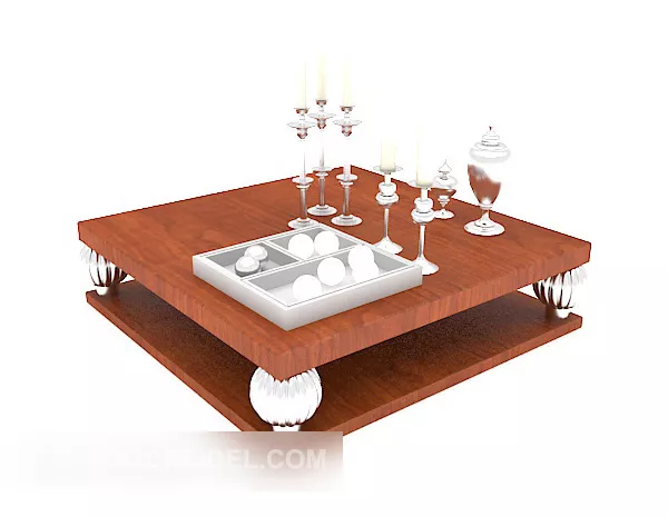 Simple European Solid Wood Coffee Table 3d model Simple European Solid Wood Coffee Table 3d model
