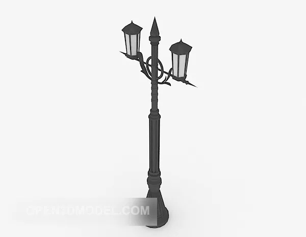 Classic Streetlight With One Lamp 3d model