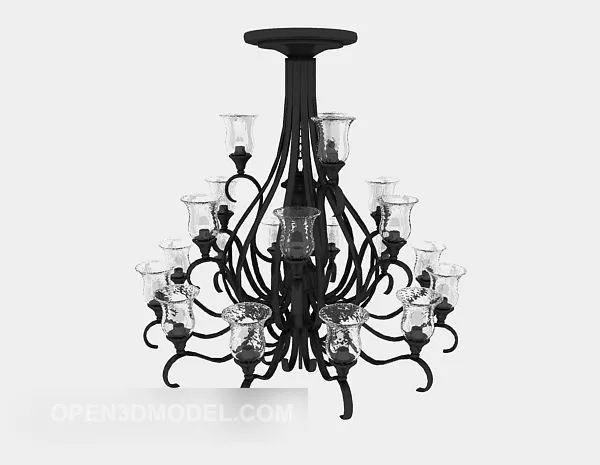 Simple European Style Home Chandelier 3d model Simple European Style Home Chandelier 3d model
