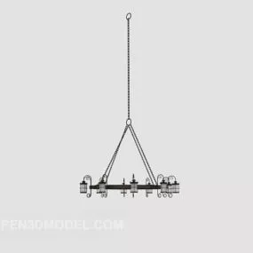 Simple Hall Chandelier Decor 3d model