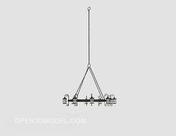 Simple Hall Chandelier Decor 3d model Simple Hall Chandelier Decor 3d model