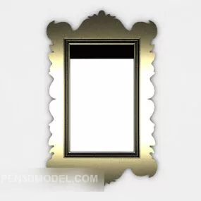Simple Mirror With Decor Frame 3d model