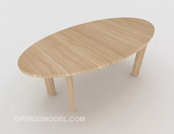 Simple Oval Wooden Table Furniture 3d model Simple Oval Wooden Table Furniture 3d model