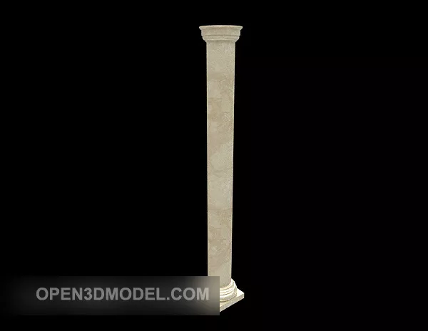 Cylinder Column Carved Style 3d model