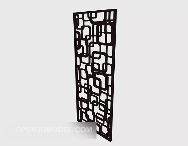 Simple Black Partition Screen 3d model Simple Black Partition Screen 3d model