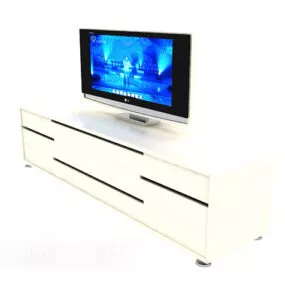 Simple Tv With Table 3d model