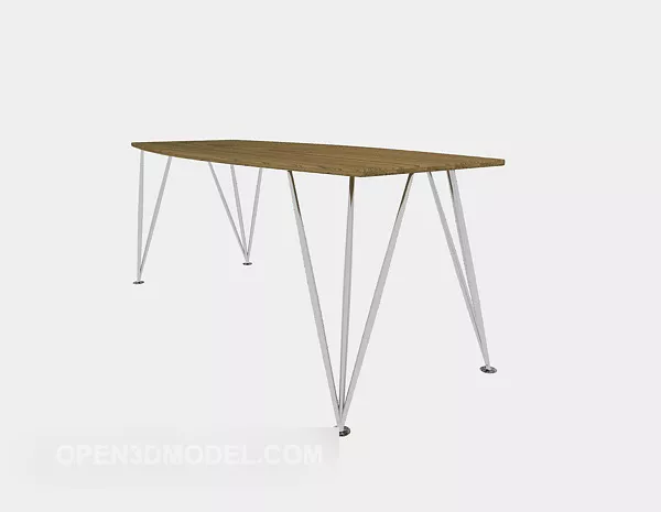 Simple Table Steel Legs 3d model Simple Table Steel Legs 3d model