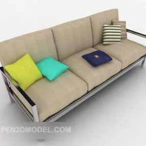 Simple Generous Modern Multiplayer Sofa 3d model