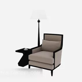 Simple Furniture Single Sofa Brown 3d model