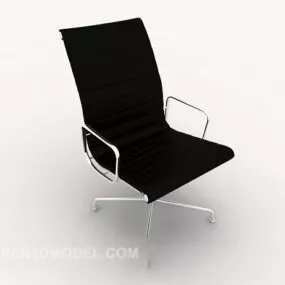 Simple And Streamlined Black Office Chair 3d model