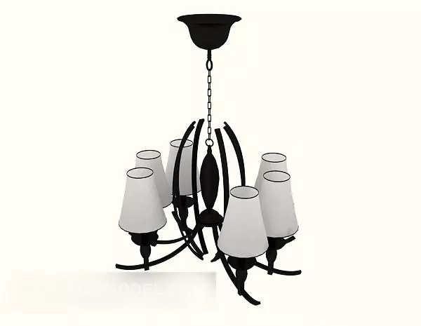 White Shade Modern Home Chandelier 3d model White Shade Modern Home Chandelier 3d model