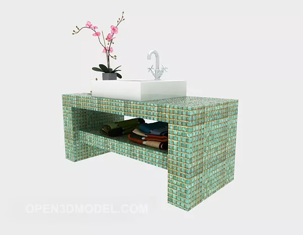 Simple And Stylish Bath Cabinet 3d model Simple And Stylish Bath Cabinet 3d model