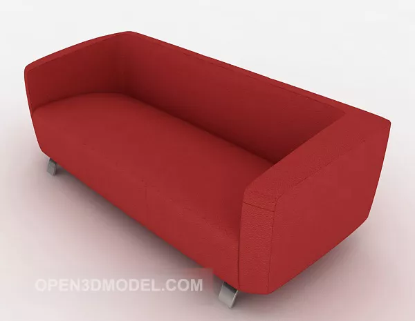 Simple And Stylish Red Sofa 3d model Simple And Stylish Red Sofa 3d model