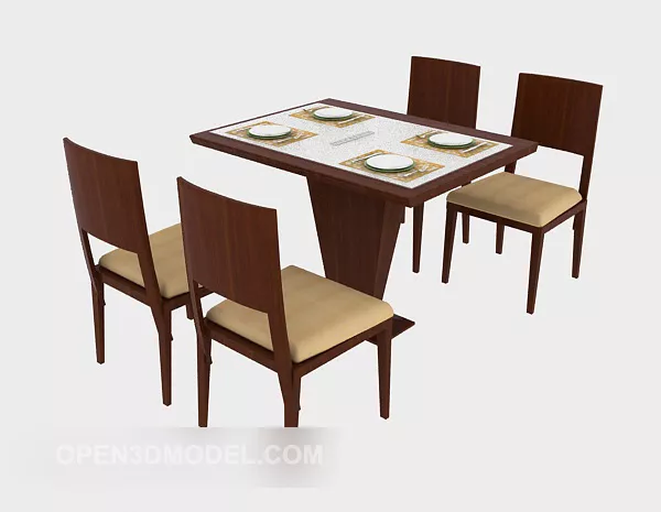 Stylish Elegant Solid Wood Dining Table 3d model Stylish Elegant Solid Wood Dining Table 3d model