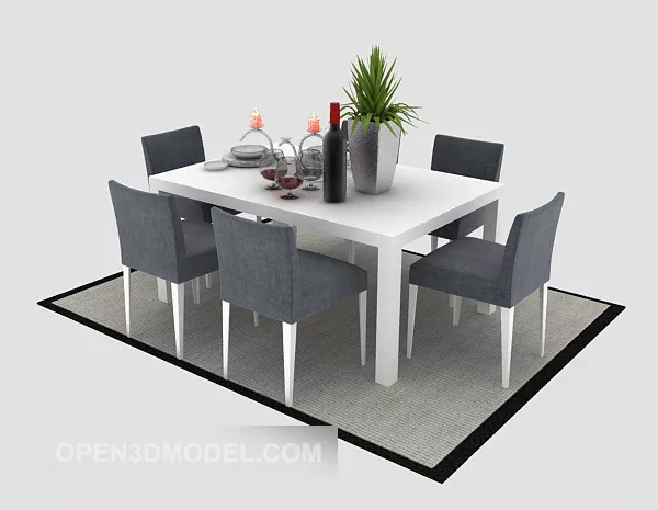 Simple And Stylish Wooden Dining Table 3d model Simple And Stylish Wooden Dining Table 3d model