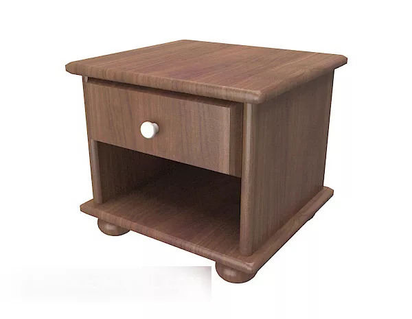 Simple Wood Bedside Table 3d model Simple Wood Bedside Table 3d model
