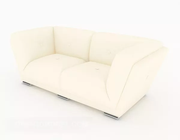Simple Beige Double Sofa V2 3d model Simple Beige Double Sofa V2 3d model