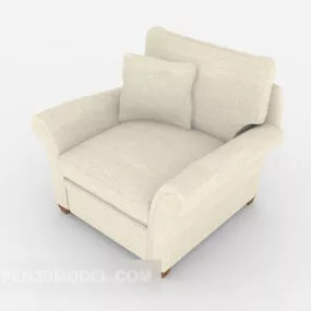 Simple Beige Single Sofa V1 3d model