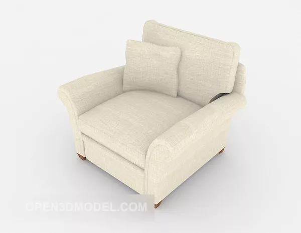 Simple Beige Single Sofa V1 3d model Simple Beige Single Sofa V1 3d model