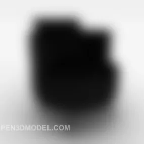 Simple Black Casual Round Chair 3d model