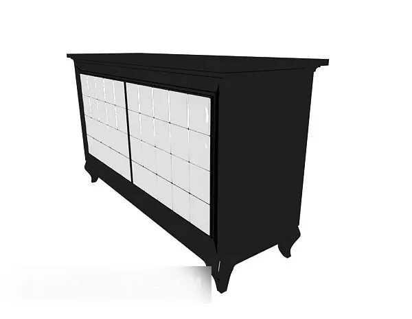 Simple Black Home Side Cabinet 3d model Simple Black Home Side Cabinet 3d model