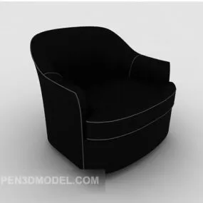 Simple Black Single Sofa V1 3d model