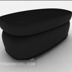 Simple Black Sofa Stool 3d model
