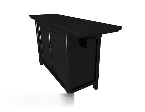 Simple Black Solid Wood Cabinet 3d model Simple Black Solid Wood Cabinet 3d model