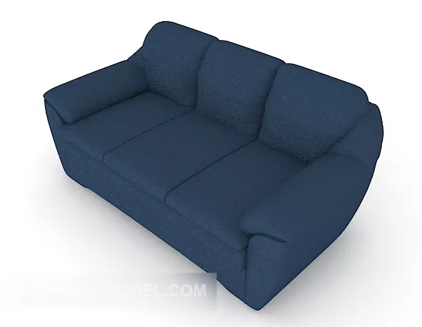 Blue Three Seaters Sofa Design 3d model Blue Three Seaters Sofa Design 3d model