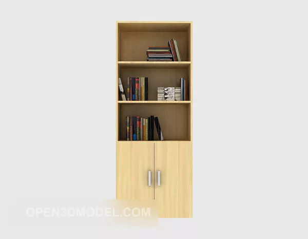 Bookcase With Shelf Slide Door 3d model