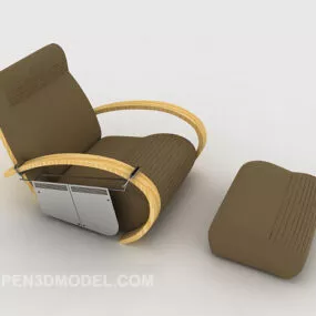 Simple Brown Casual Chair 3d model
