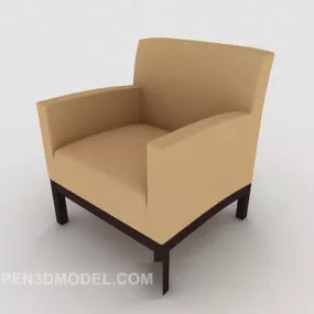 Simple Brown Casual Home Single Sofa 3d model