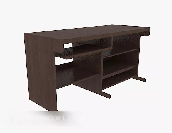 Minimalist Brown Desk 3d model Minimalist Brown Desk 3d model