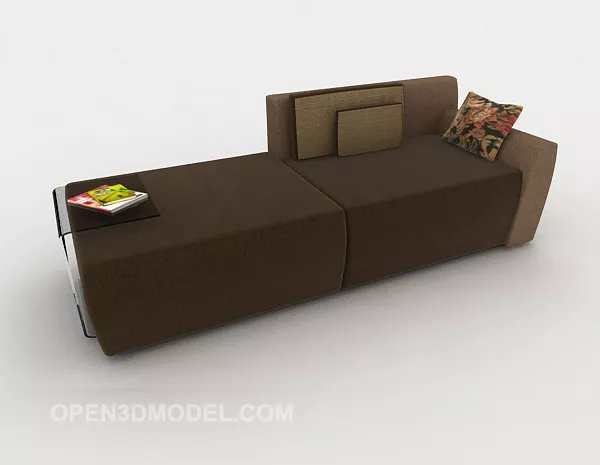 Simple Brown Double Sofa 3d model Simple Brown Double Sofa 3d model