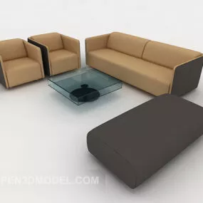 Simple Brown Home Combination Sofa 3d model