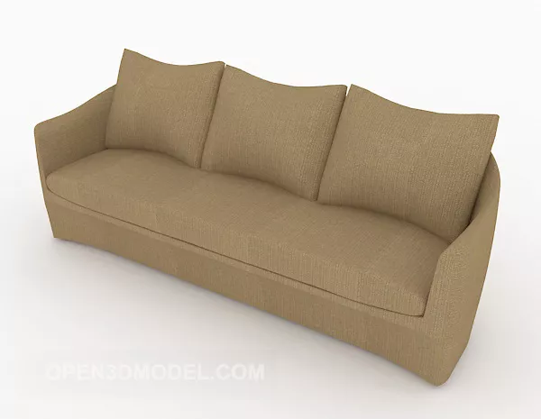 Simple Brown Home Multiplayer Sofa 3d model Simple Brown Home Multiplayer Sofa 3d model